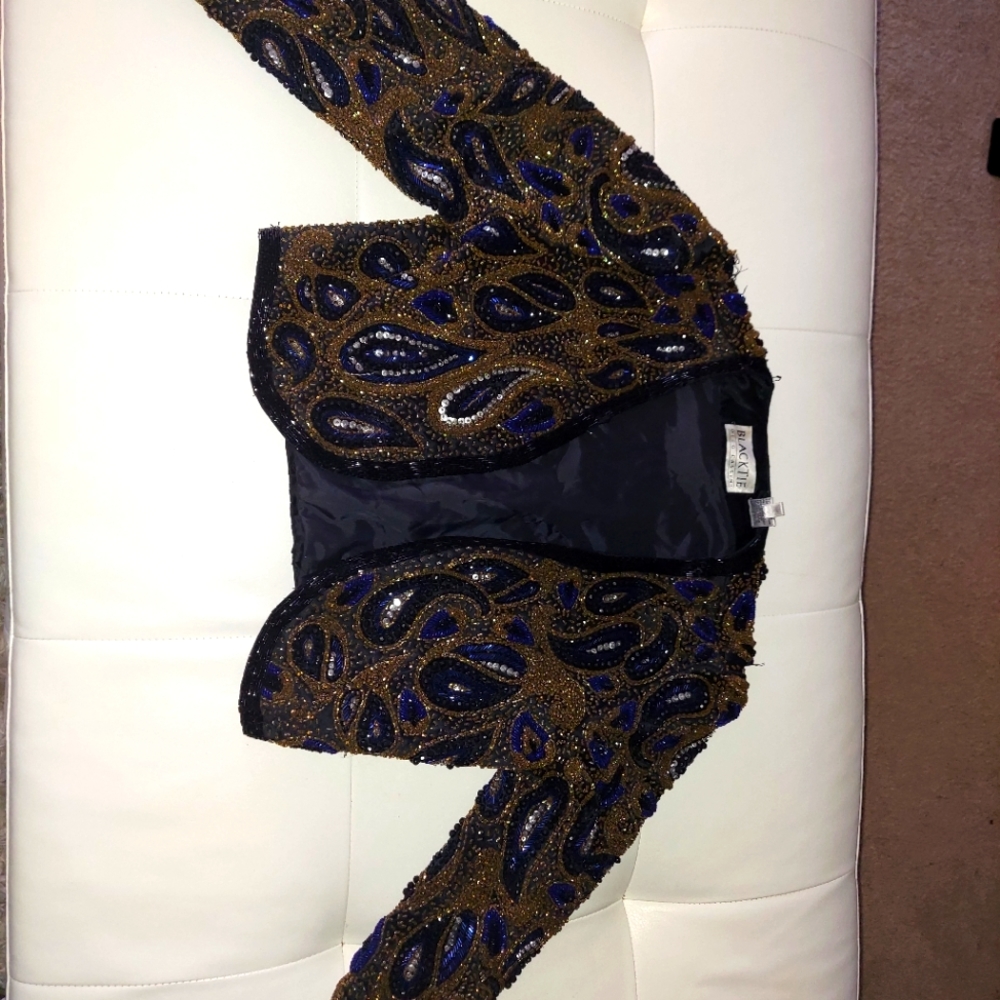 Vintage Black tie oleg cassini sequin jacket